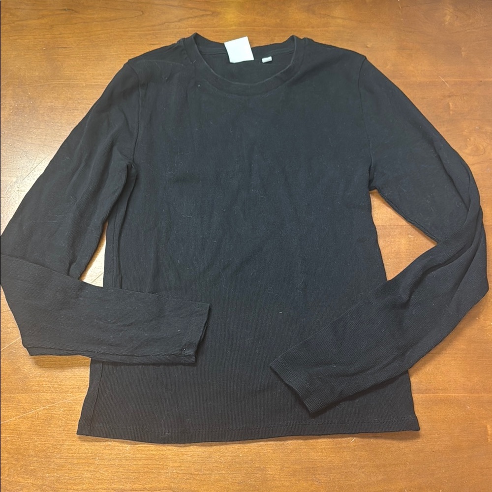 TNA Black Long Sleeve Tee Classic Crew Neck